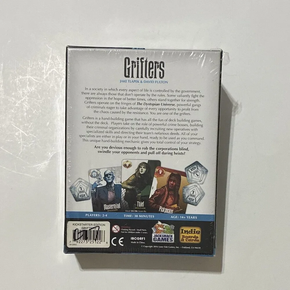 Indie Boards & Cards Grifters Kickstarter Edition Card Game 2-4 Players 2016 14+
